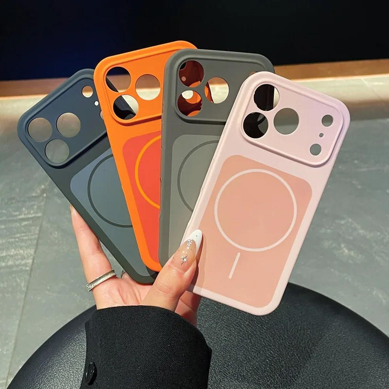 Цветной силиконовый чехол с технологией Color Blocking для Magsafe, совместимый с iPhone 18, 17, 16, 15, 14, 13 Pro Max, с магнитной беспроводной зарядкой, ударопрочный. (art.: 3920dcb5b82df) - 3920dcb5b82df