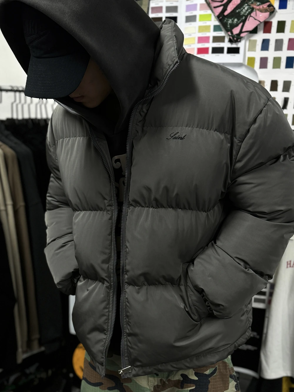 Модный пуховик Yao на молнии Повседневная простая уличная одежда в стиле Св.