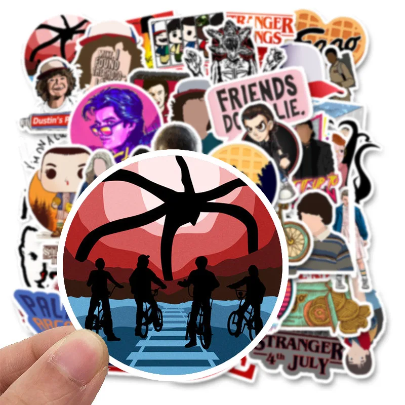 

50pcs of American drama strange things 3 stickers waterproof removable graffiti stickers for trolley case phone skateboard