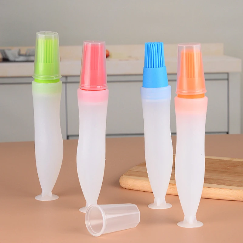 

1 Pcs Portable Silicone Oil Bottle with Brush Grill Oil Brushes Liquid Oil Pastry Kitchen Baking BBQ Tool Kitchen Tools for BBQ
