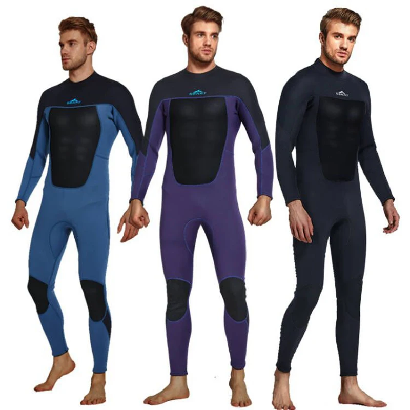 Premium Neoprene Wetsuit 3mm Men Scuba Diving Thermal Winter Warm Wetsuits Full Suit Swimming Surfing Kayaking Equipment Black