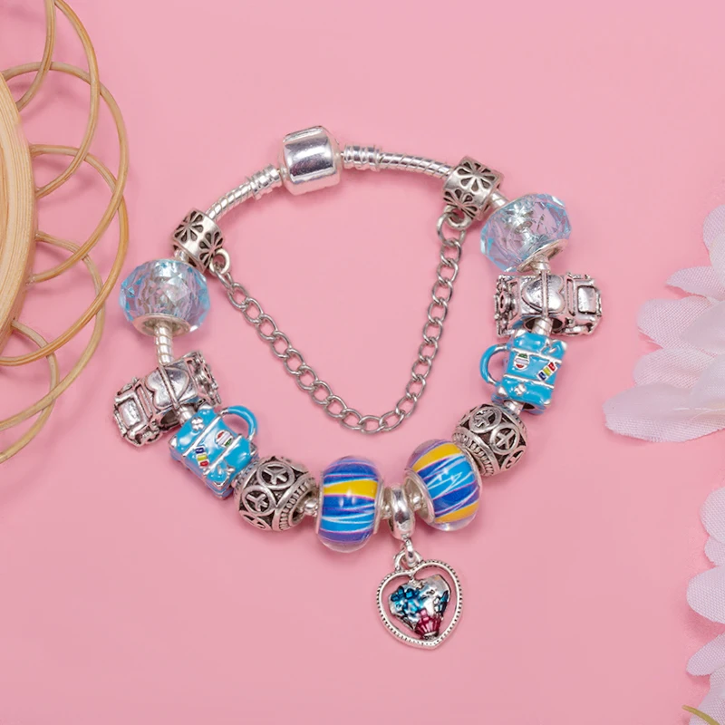 Глобальная версия цепочка с подвесками в виде синей земли сделай сам брендовый