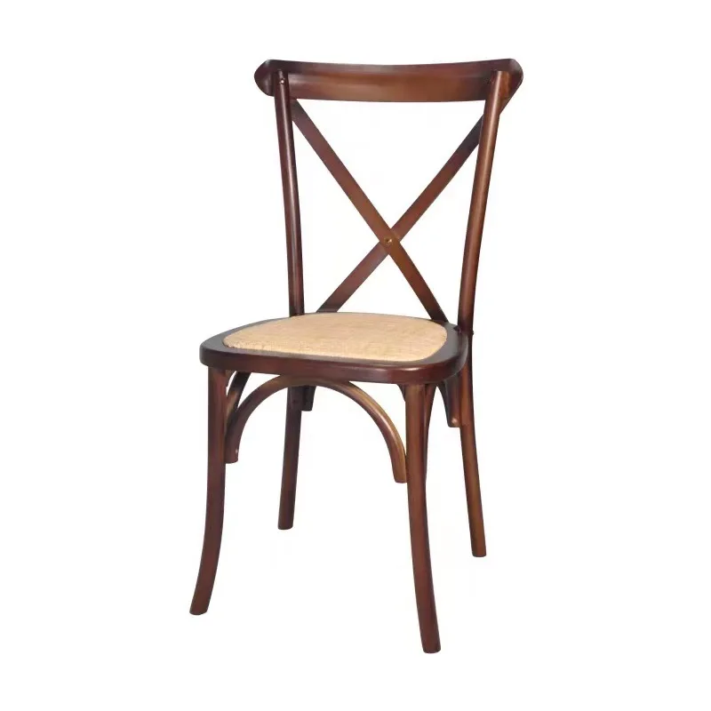 

Wooden Chair Back Chair Solid Wood French Retro Chair Household Economic Oak Chair American Dining Chair Fork Back Chair