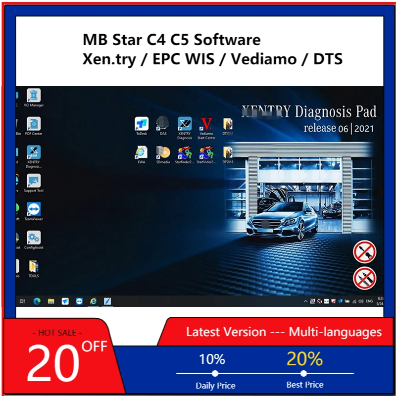 

Новинка 2022, программное обеспечение MB Star C4 SD Connect C5 C6, программное обеспечение Xentry Vediamo, установка и активация, удаленное обновление WIN10 онлай...