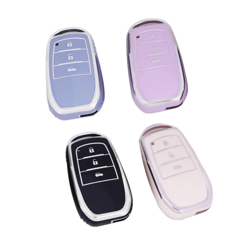 

For Volkswagen glossy silver edge car key case car key case cover compatible with Volkswagen stylish TPU car key case full cover
