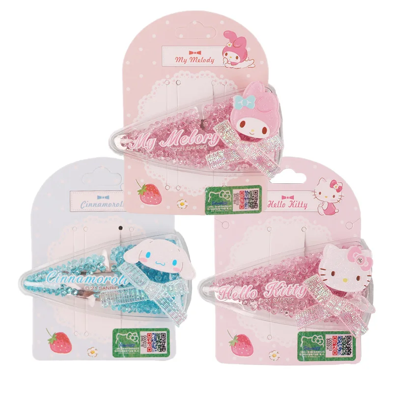 

Sanrioed аниме мультфильм Милая моя мелодия Hellokittys Cinnamoroll прозрачная шпилька аксессуары Стразы Bb шпилька для волос подарок для девушки
