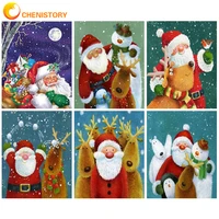 chenistory 60x75cm paint by numbers christmas deer diy oil painting by numbers on canvas animals frameless digital painting gift