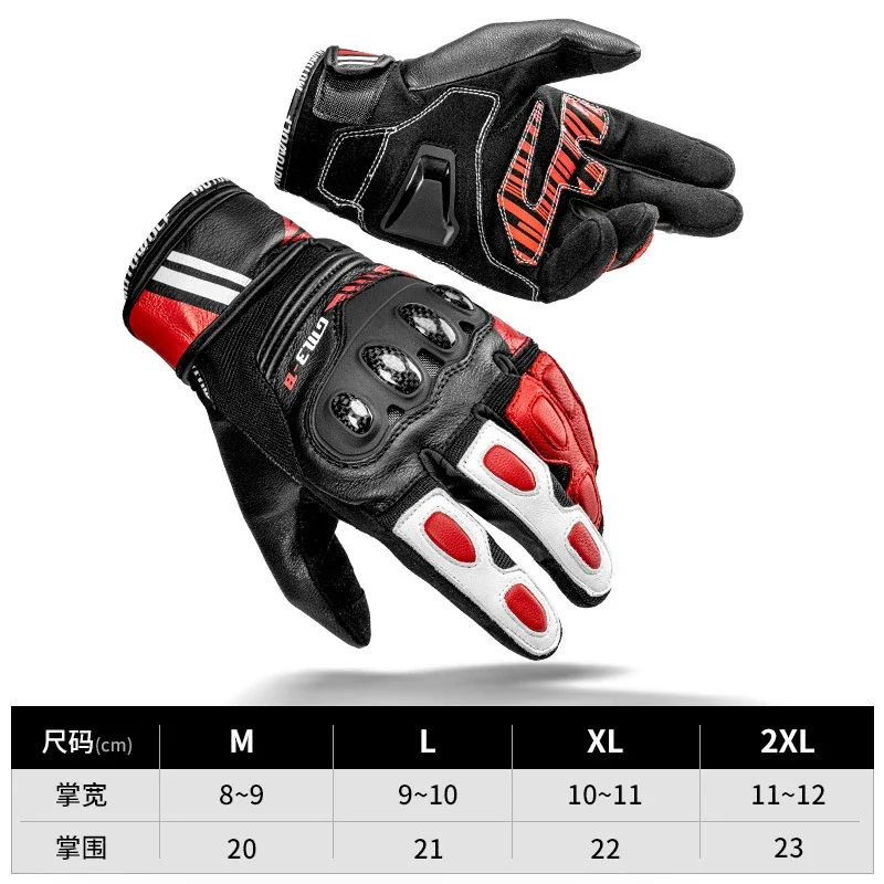 

Кожаные мотоциклетные перчатки из овчины, летние дышащие перчатки для верховой езды, сенсорный экран, внедорожные мотоперчатки для мужчин и женщин