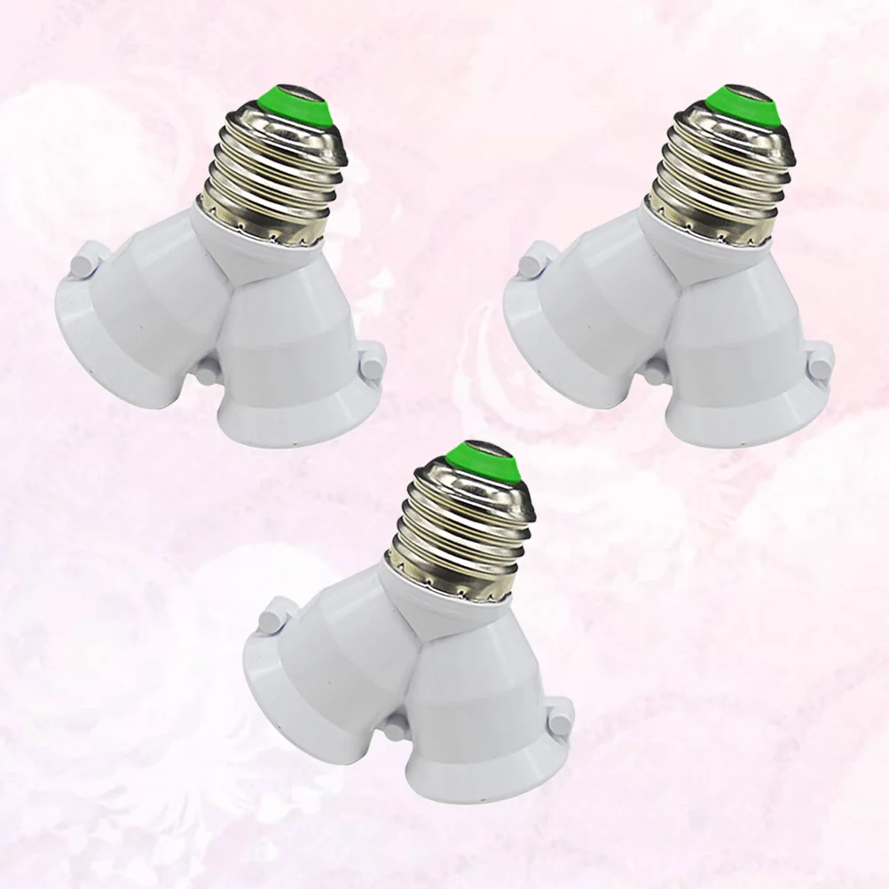 

3 Pcs Socket Y Shape Splitter Light Bulbs Adjustable E27 Lamp Base Adapter Holder Converter