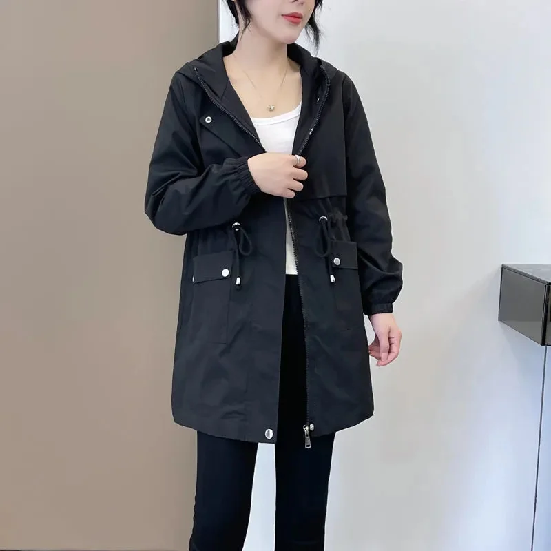 Plus Velvet Windbreaker Coat Female 2022 New Winter Korean Style Casual Loose Coat Western Style Thickened Mid-Length Women Coat