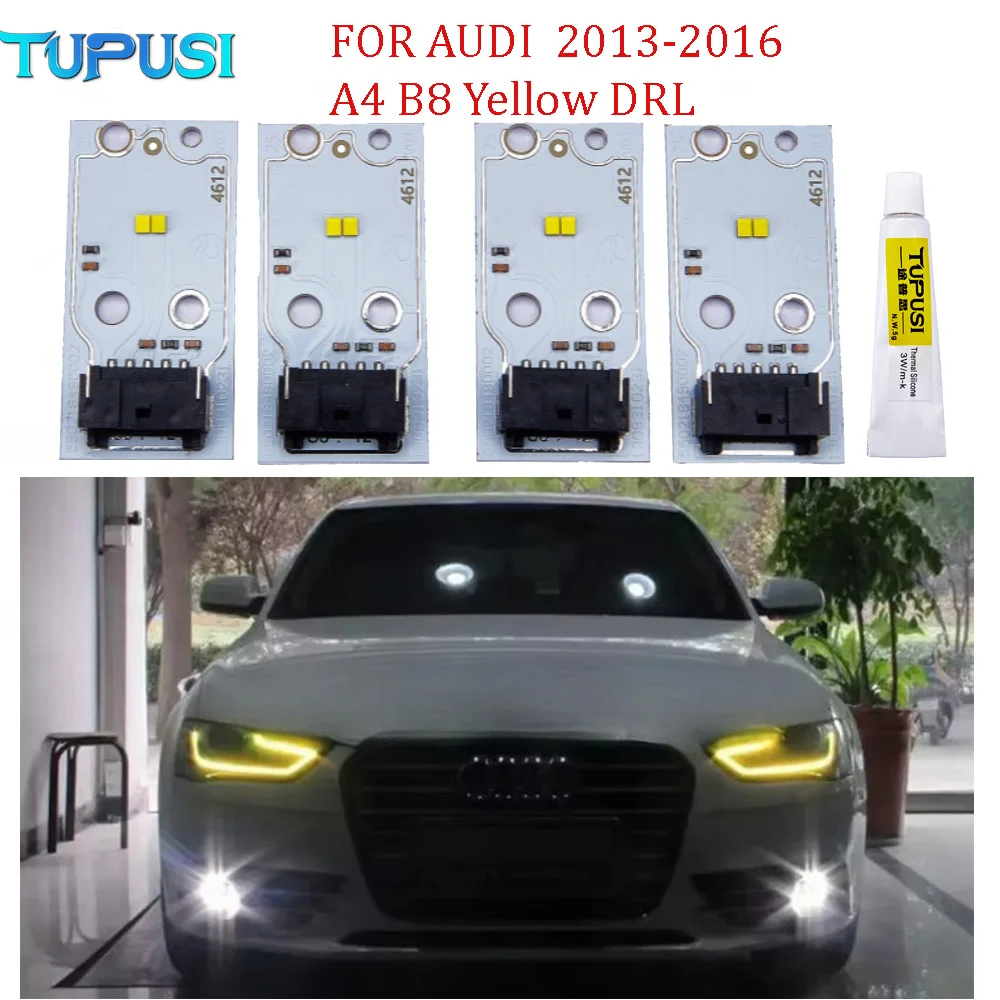 

Модуль DRL, желтые фары, светодиодный чип DRL для Audi 2013-2016 A4 B8 B8.5, балластная светодиодная плата, автомобильные аксессуары, модуль Plug and Play