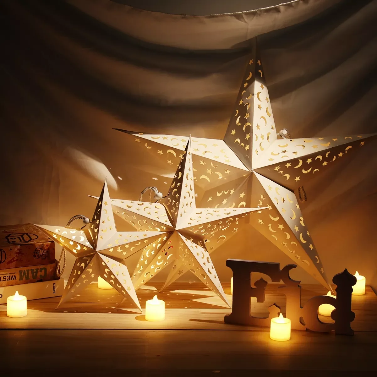 

Eid Mubarak Hollow Out Star Hanging Pendant Ramadan Decor For Home Islam Muslim Party Mubarak Light Gifts Eid Al Adha Kareem