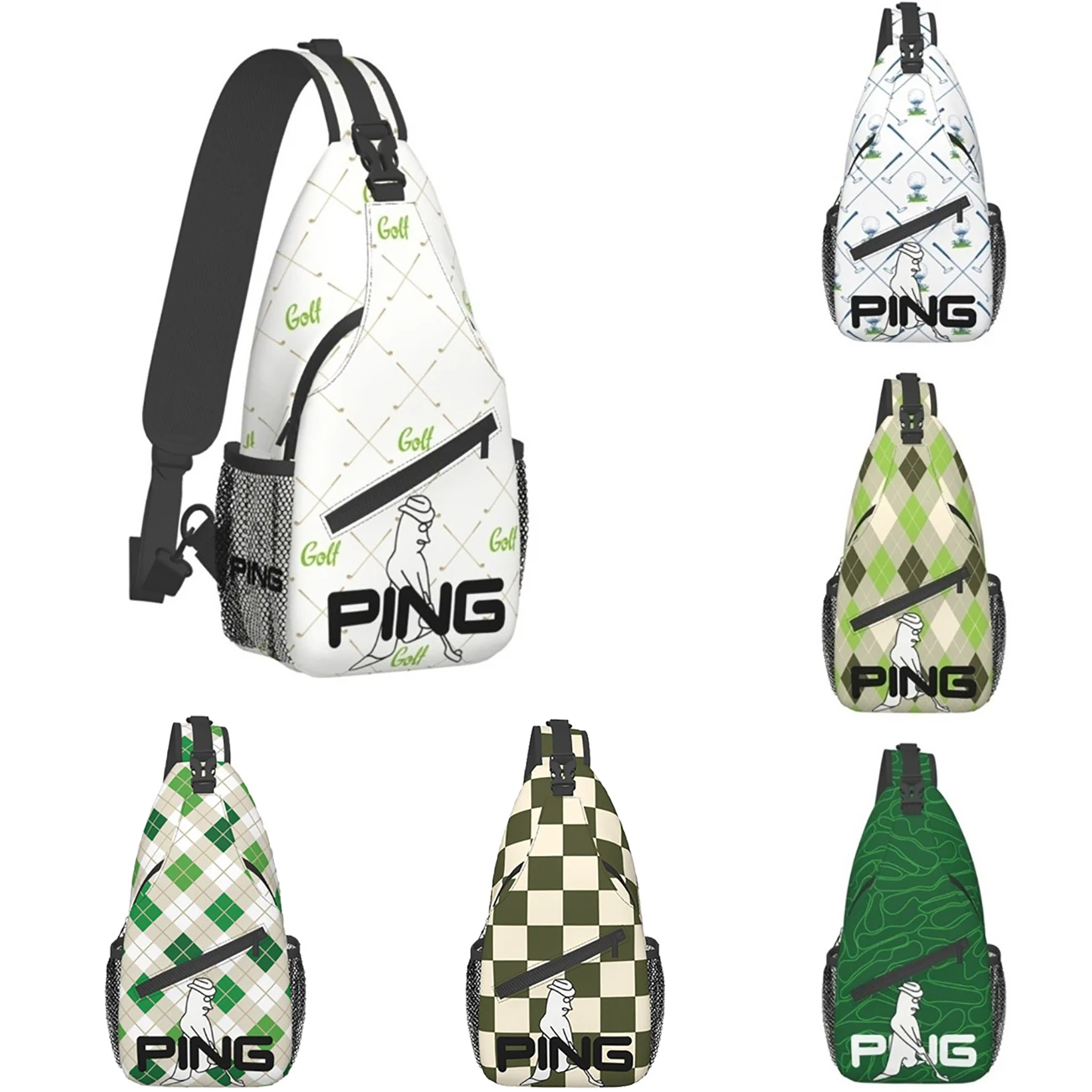 

Y2K Style Golf Crossbody Strap Bag Accessories Design For Young Man Women Backpack Golfer Chest Bags
