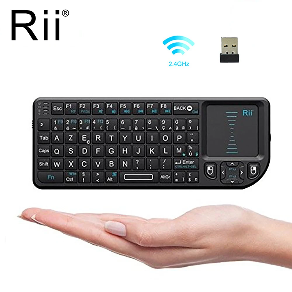 Купи X1 Backlit English/Russian/French/Spanish Keyboard 2.4G Air Mouse Remote Touchpad For Android TV Box PC Mini Wireless Keyboard за 853 рублей в магазине AliExpress