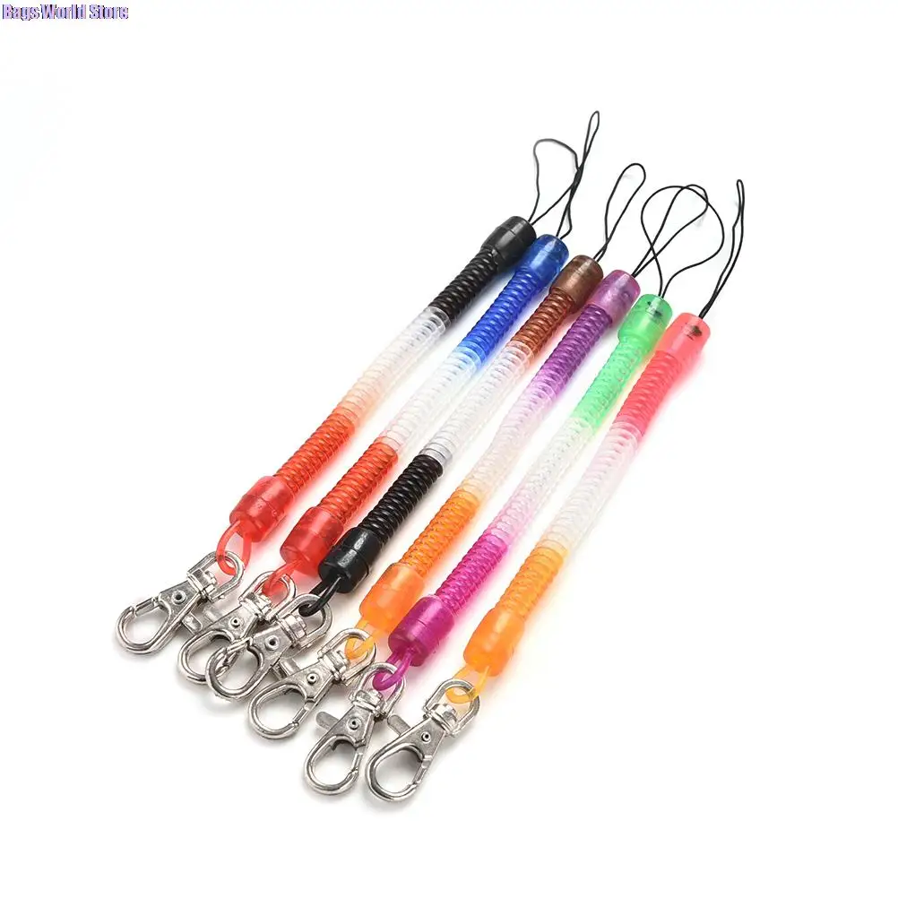 

1/2Pcs Plastic Spring Coil Spiral Keychain Retractable Telephone Cord Spring Key Chain Mobile Phone Chain Elastic Rope Bag Acc