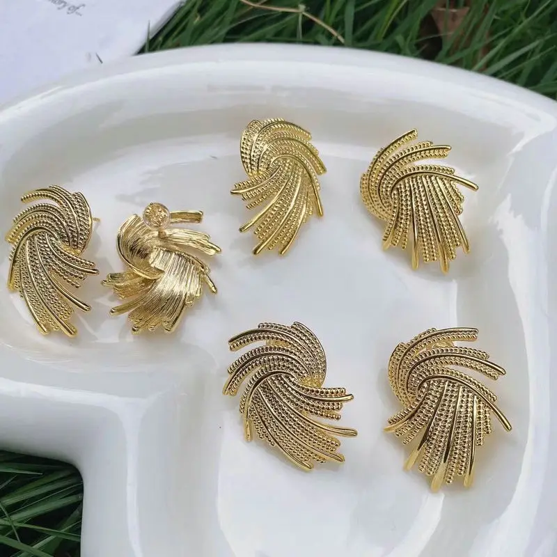 5 парт/Лот Модные Позолоченные серьги-гвоздики уникальный дизайн медные серьги