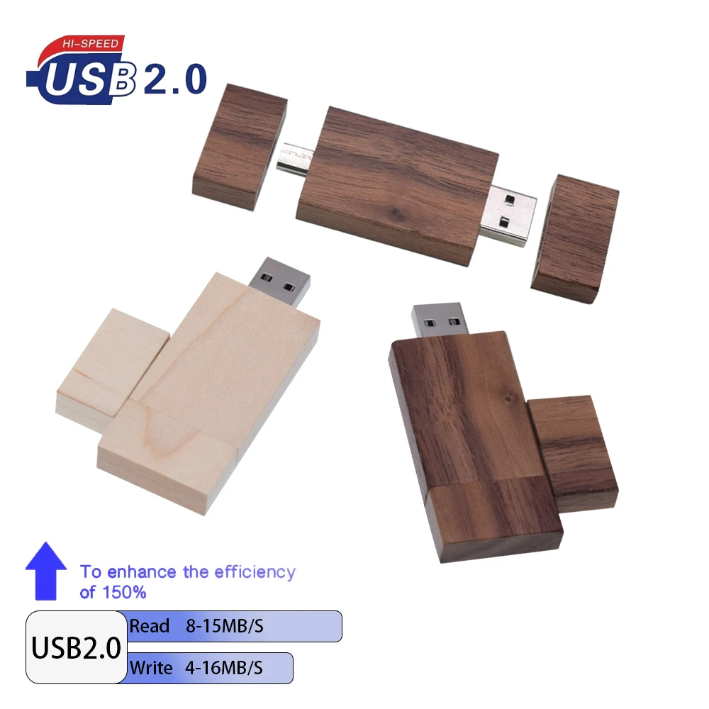 

USB-флеш-накопитель деревянный, 4/8/16/32/64/2,0 ГБ