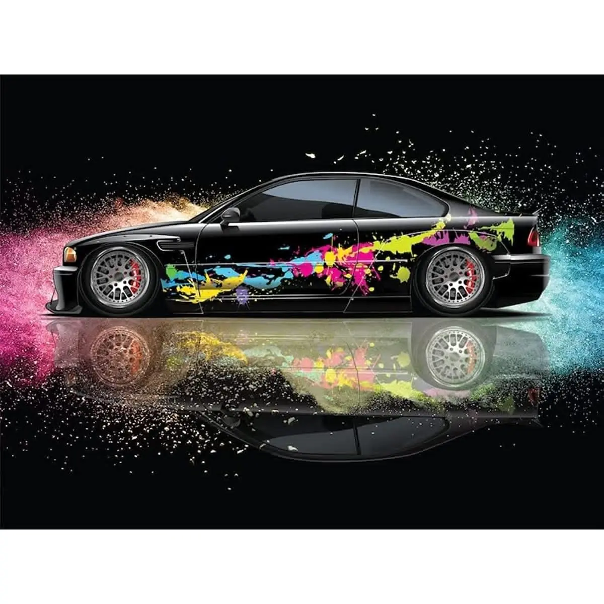 

2PCS Color Splash Side Vehicle Livery, Large Vehicle Graphics, Cast Vinyl Wrap, Universal Size (Type 1)