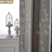 modern curtains for living dining room bedroom european style embroidered curtain artificial cotton embroidered french window