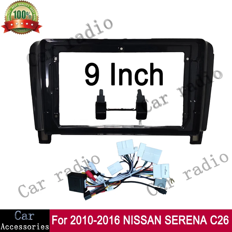 

9-дюймовый для 2010-2016 NISSAN SERENA C26, рамка, автомобильный радиоприемник, Android, стерео плеер, 2Din, головное устройство, лицевая панель, крышка приборной панели
