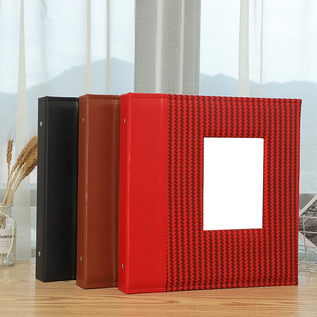 

Пылезащитный художественный фотоальбом с 100 карманами, портативная Гибкая коробка для фотографий, фотоальбом, Легкие красные альбомы
