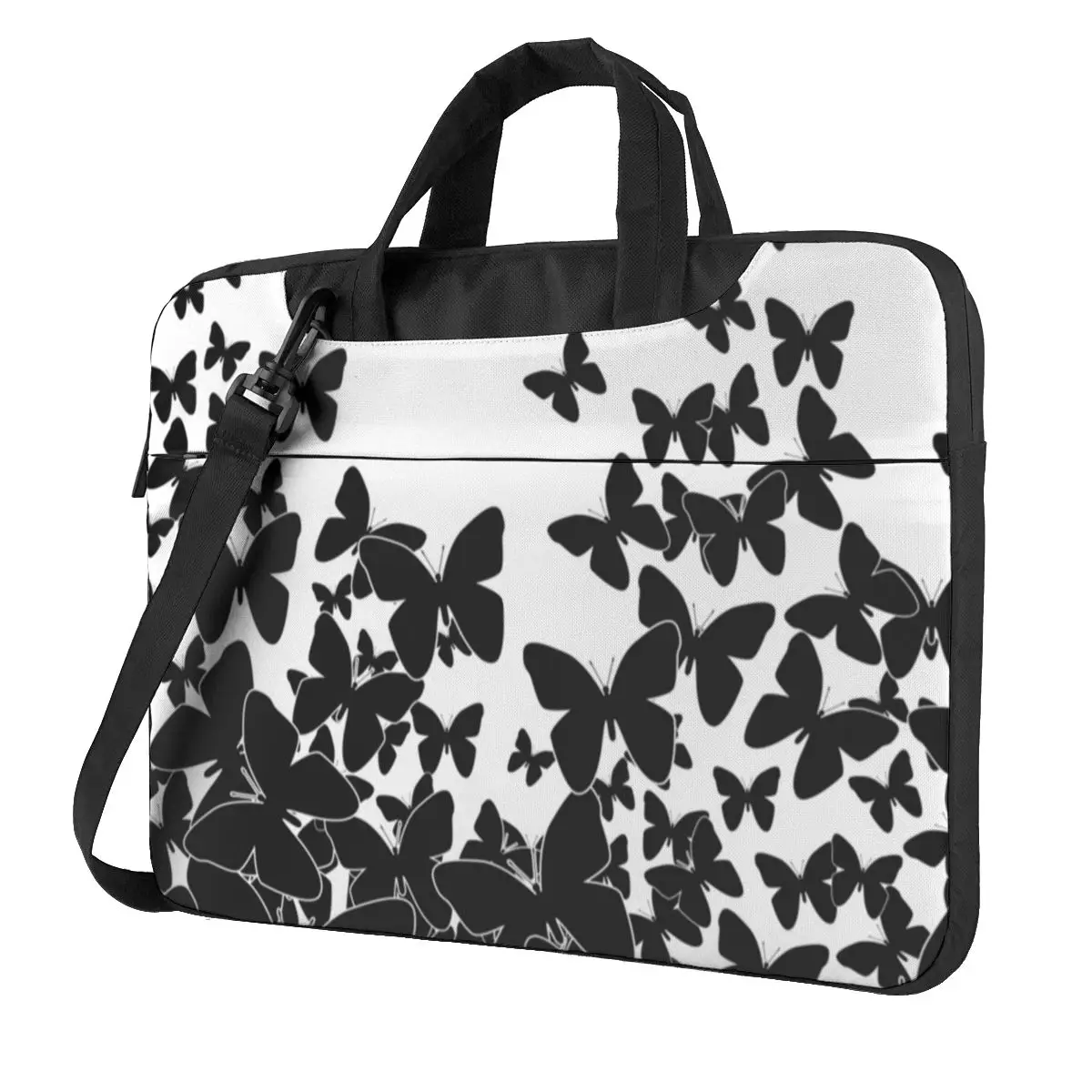 

Black Butterfly Art Laptop Bag Butterflies Swarming For Macbook Air Pro Acer Dell 13 14 15 15.6 Case Stylish Waterproof Pouch