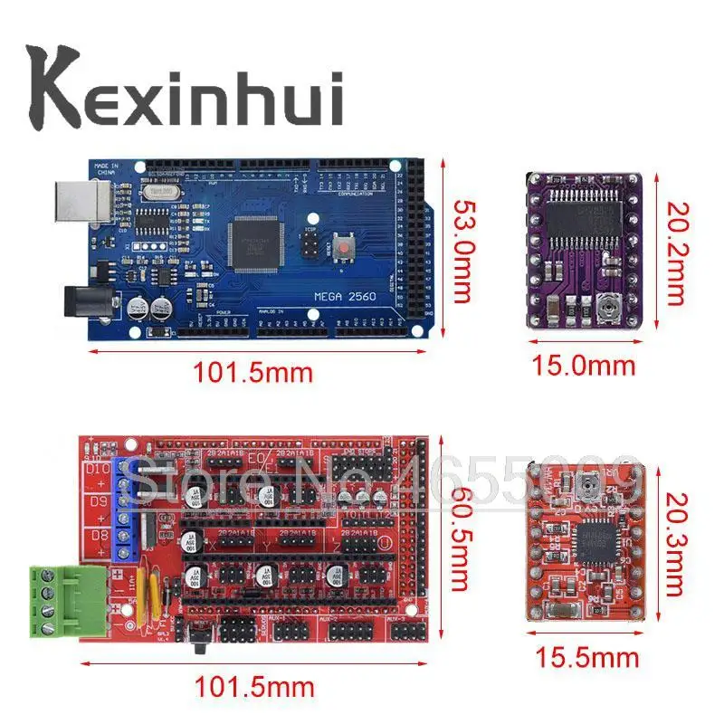 3D принтер Mega 2560 R3 + RAMPS 1 4 панель управления 5 шт. A4988 или DRV8825 шаговый двигатель