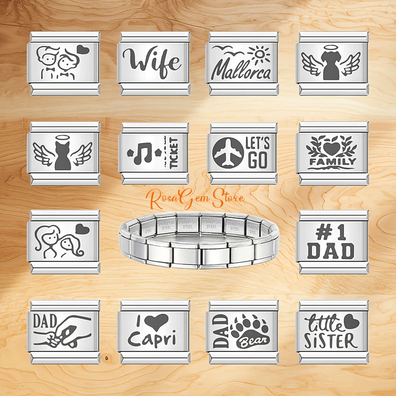 Новинка 2024 года женские подвески для папы жены дочки сестры итальянские звенья 9