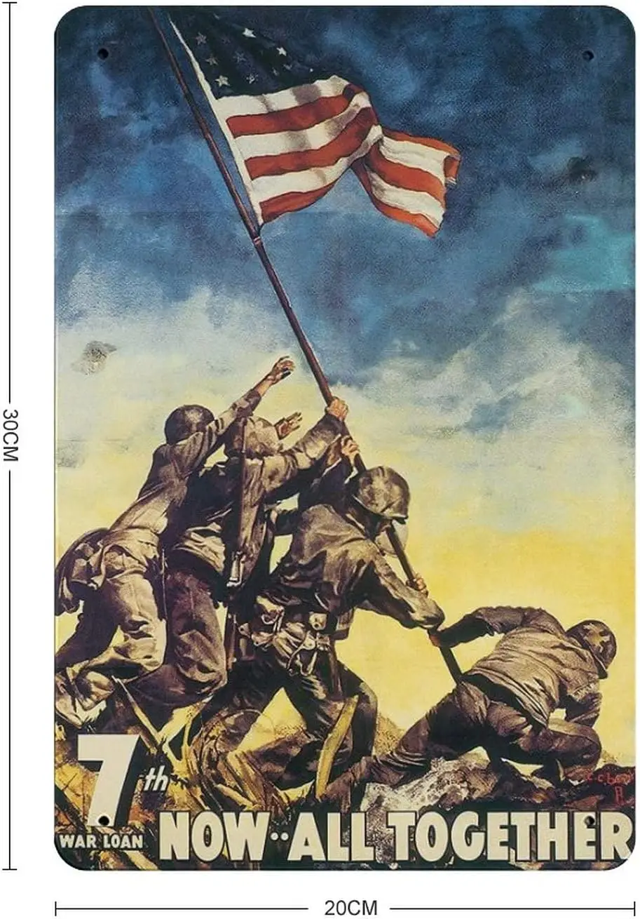 Nedil теперь все вместе Iwo Jima винтажный Вторая мировая война 2 США военный постер