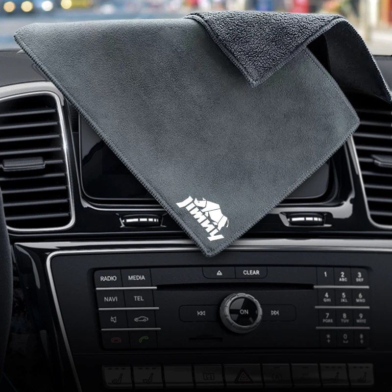 

Rhino Rhinoceros Emblem Logo Cleaning Drying Cloth Car Wash Rags Double Layer For Suzuki Jimny JB43 JB31 JB33 JB23 JB64 JB74