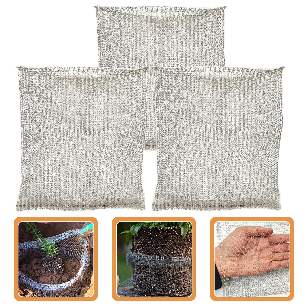 

3 Pcs Root Protection Basket Protectors Flower Mesh Bags Tool Metal Plants Vegetable Stainless Steel Heavy Duty