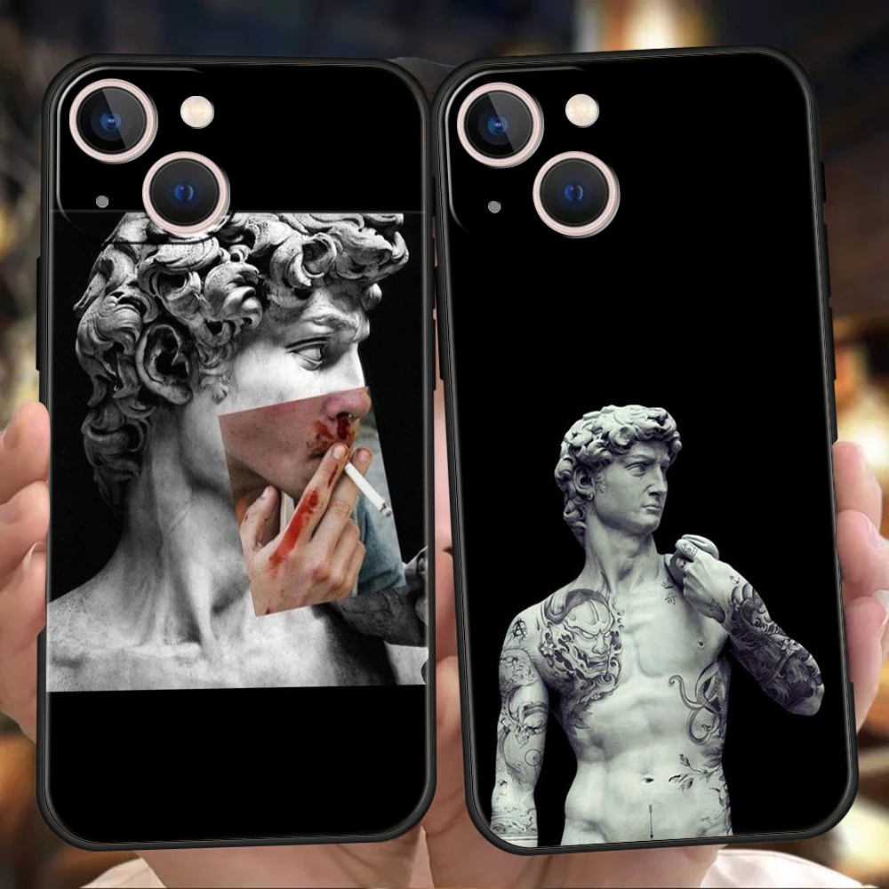 

Чехол для телефона с абстрактным изображением статуи для iPhone 14 13 12 Pro Max XR XS X iPhone 11 7 8 Plus SE 2020 13 Mini, силиконовый мягкий чехол