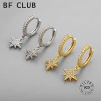 925 sterling silver circle earrings for women trendy star zircon tassel earring jewelry prevent allergy party accessories g
