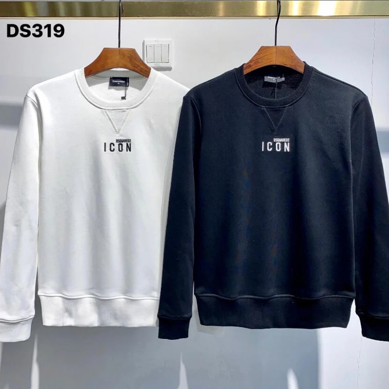 

Embroidery Icon Men Casual Sweatshirts 2022 New Man Long Sleeve O-Neck Sweatshirt Hoodies Hip Hop Dsquared2 Loose tracksuits 3XL