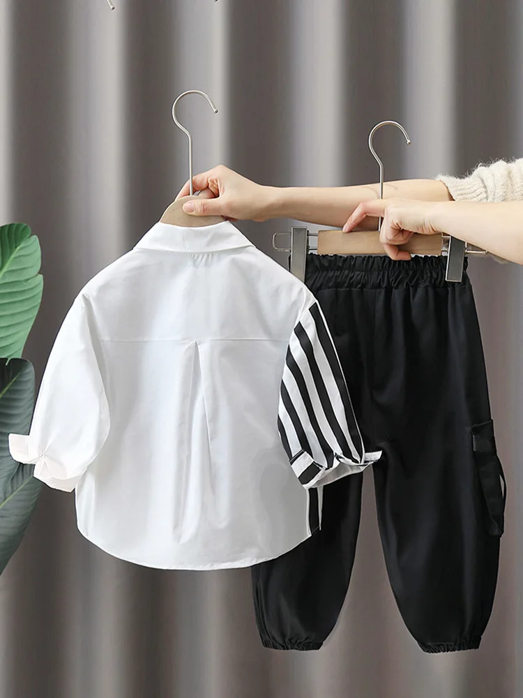 2 шт./комплект детский топ и брюки-карго на возраст 2-10 лет