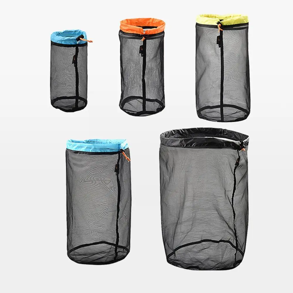 

1PCS Travel Mesh Storage Ultralight Bag Outdoor Drawstring Stuff Sack Hiking Camping Traveling Tool Organizer Accessories A2J7