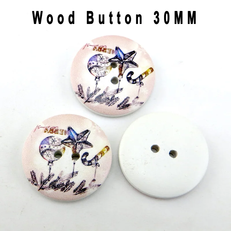 10PCS Wooden Christmas Buttons Gift Fits Boots Coat Sewing Clothes Accessory Shirt  Tree Button MCB-1087