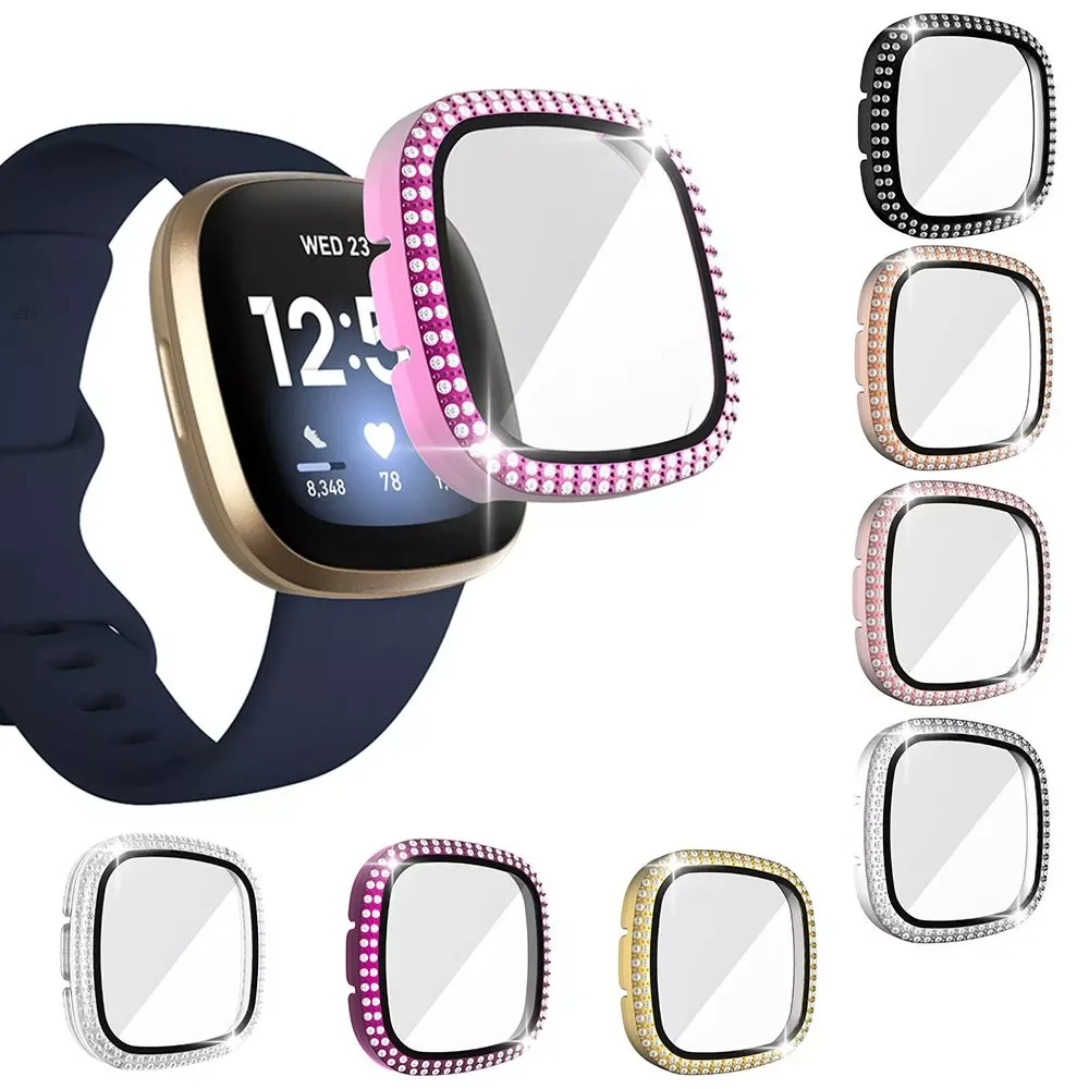 

1PC Full Around Bling Rhinestone Watch Shell Diamond Bumper Protective Case Cover Protector Accessorie For Fitbit VERSA 3/Sense