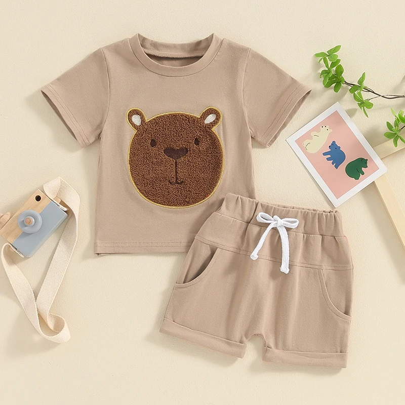 Летняя одежда для маленьких девочек футболка с коротким рукавом и вышивкой