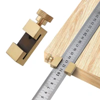 adjustable steel ruler positioning block angle marking gauge brass line scriber ruler fixed position carpentry measuring tool