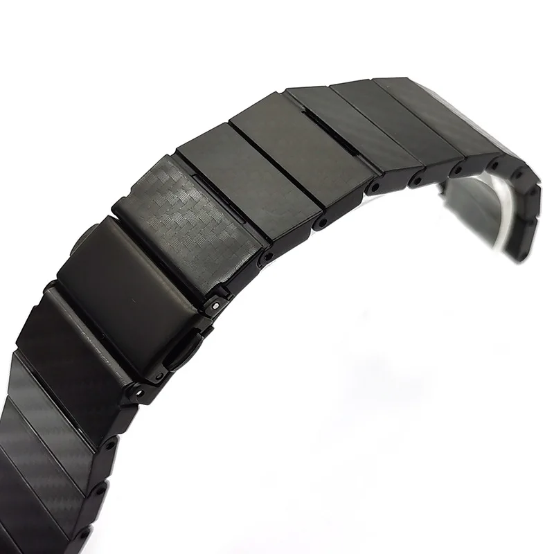 20MM 22MM Plastic Steel Plastic Carbon Fiber Pattern Light And Hard Black Watch Strap