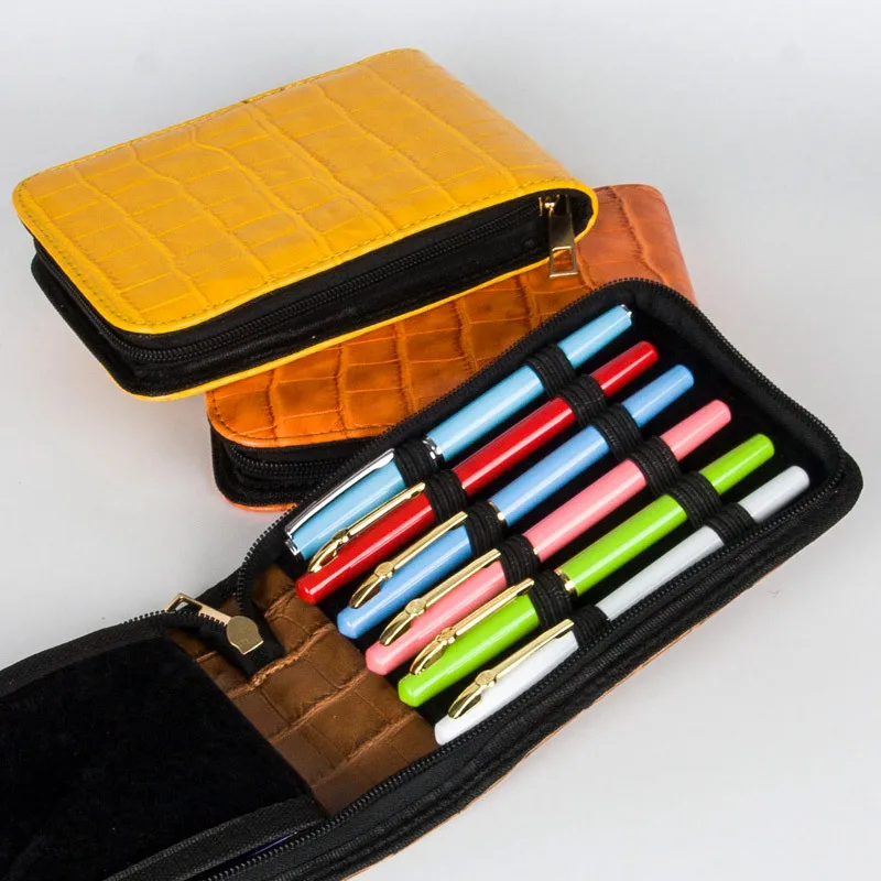 

12 Pens Leather Fountain Pen Case Stylus Pen Pencil Case Holder Pen Container Bag Ballpoint Carrying Stylus for Pen Storage Box