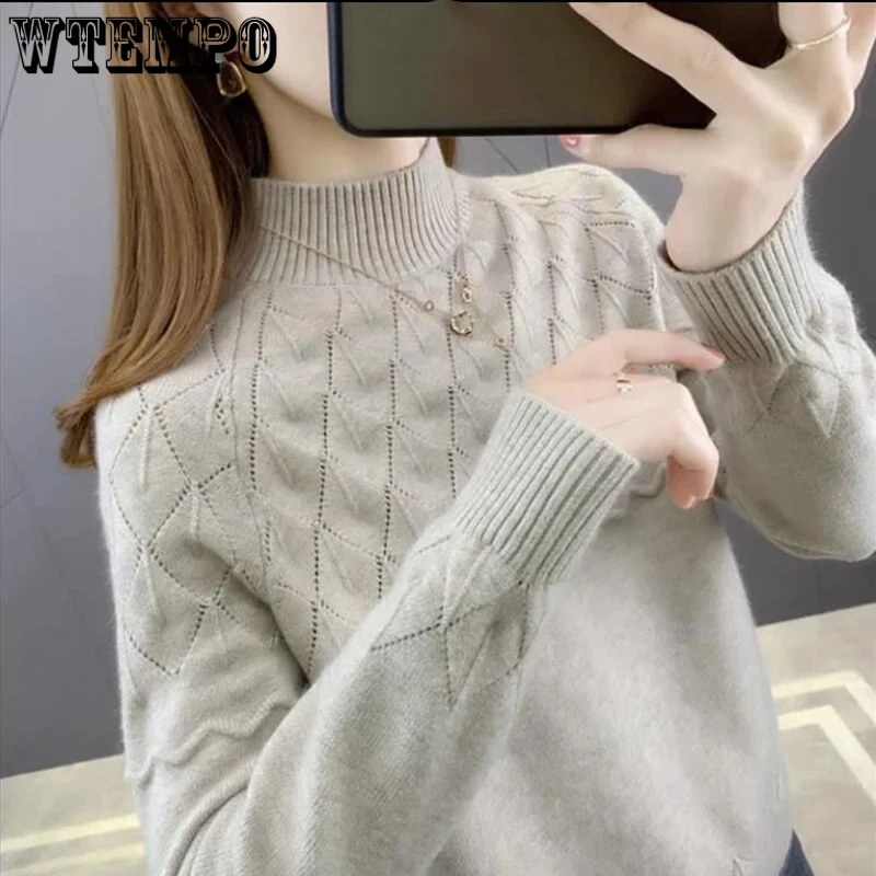 

Fleece Thickened Half Turtleneck Sweater Women's Inner Wear 2022 New Thick Winter Knitted Large Size Bottoming Shirt