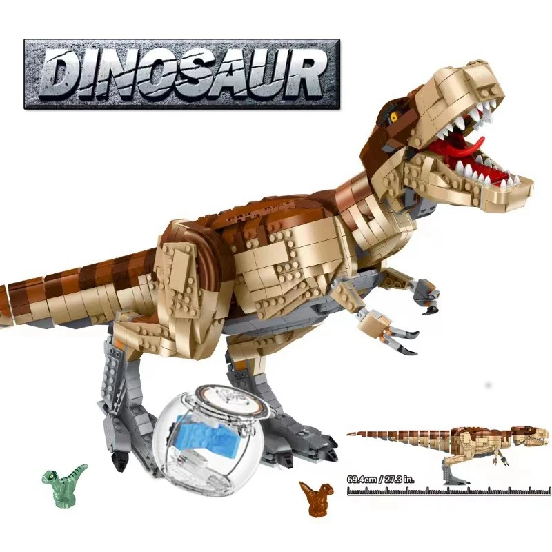 

MOC Jurassic Dinosaur World Park Tyrannosaurus rex Model Building Blocks T-Rex Dino Figures Bricks DIY Toys for Children gifts