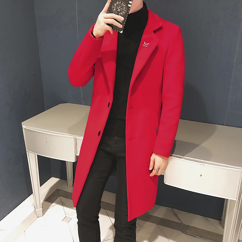 

2023 Fashion Men Blends Mens Casual Business Trench Coat Mens Leisure Overcoat Male Punk Style Blends Dust Coats Jackets