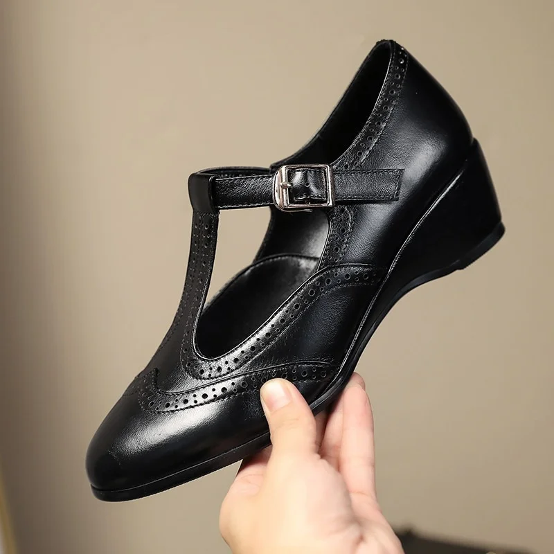 

High Heels Women Shoes Wedge Heels Fashion Sweet High Heels Office Ladies Pumps Spring Autumn Shoes Black Heels