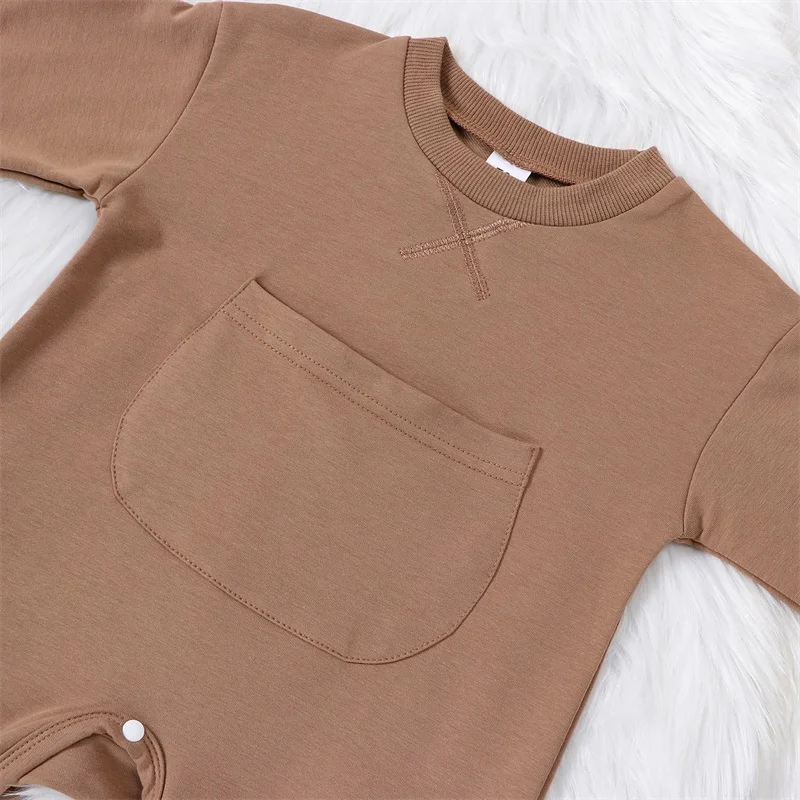 

Newborn Infant Baby Boy Romper Color Block Long Sleeve Jumpsuit Patchwork Fall Winter Bodysuit Clothes