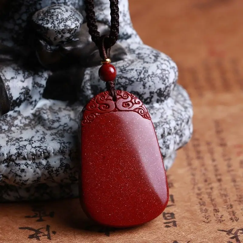 

Raw ore cinnabar wushi brand high-purity pendant sweater chain pendant gift chakra necklace for women