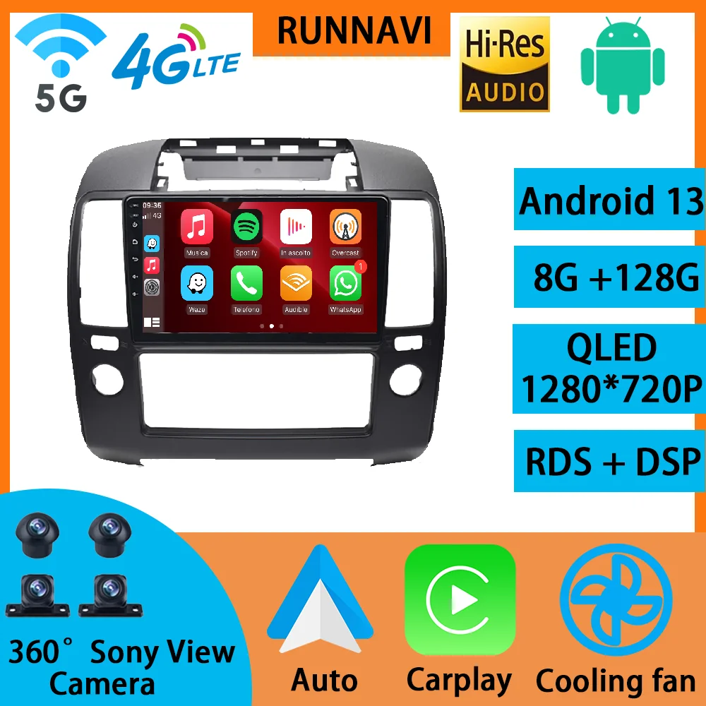 

Android 13 для NISSAN Navara 2004 - 2010 автомобильное радио, стерео, мультимедийный видеоплеер, навигация GPS, беспроводное головное устройство Carplay QLED