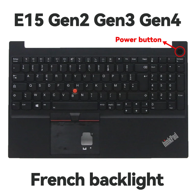 Фото Подходит для Lenovo Thinkpad E15 Gen2 Gen3 Gen4 C-shell Французская клавиатура с подсветкой №2